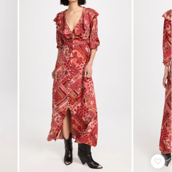 Free People
Lennon Printed 3/4 Sleeve V-Neck Split Button Front Dress - Picture 7 of 15